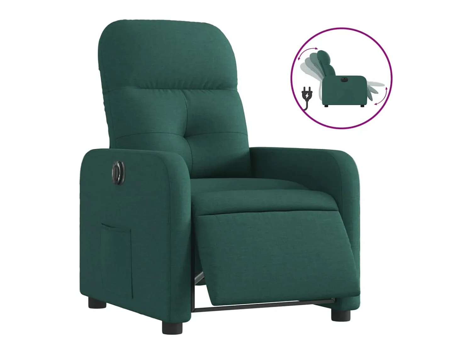 Poltrona| Poltrona elétrica reclinável tecido -escuro PT227561 Verde