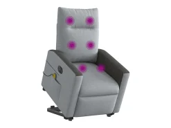 Poltrona elétrica reclinável massagens tecido -claro SHL878594^ Poltrona