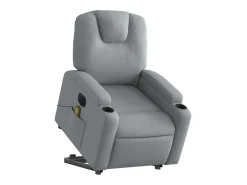 Poltrona elétrica reclinável massagens tecido -claro SHL592498^ Poltrona