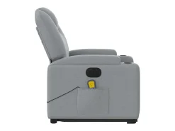 Poltrona elétrica reclinável massagens tecido -claro SHL592498^ Poltrona