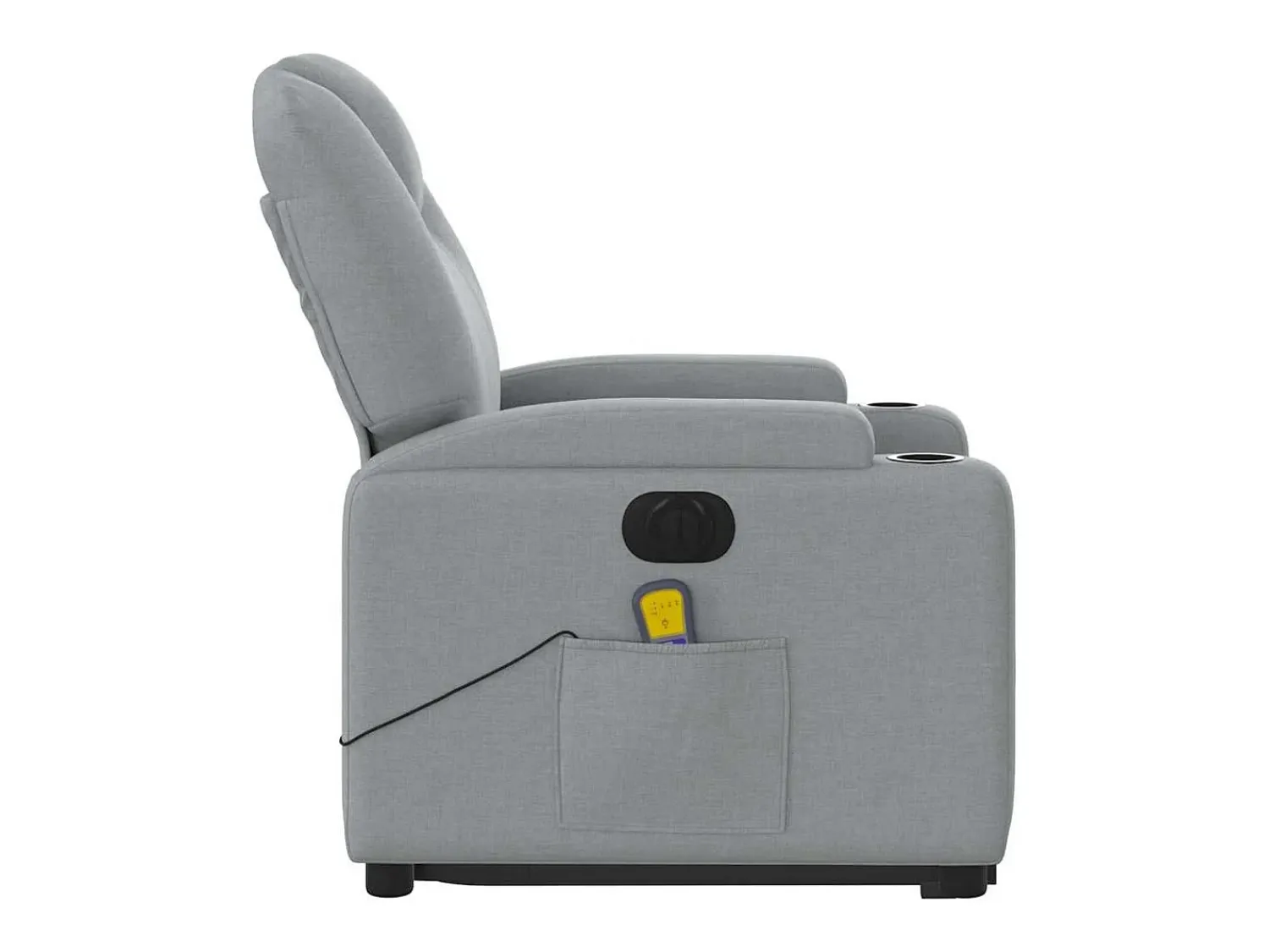 Poltrona elétrica reclinável massagens tecido -claro SHL592498^ Poltrona