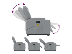 Poltrona elétrica reclinável massagens tecido -claro SHL592498^ Poltrona