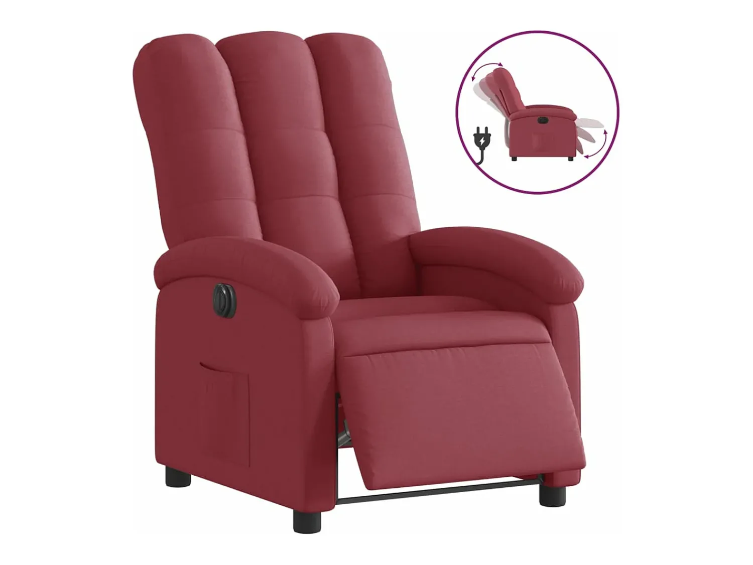 Poltrona elétrica reclinável tecido tinto PT890102^ Poltrona