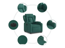 Poltrona elétrica reclinável tecido verde-escuro SHL409436^ Poltrona