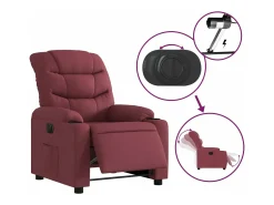 Online vidaxl Poltrona elétrica reclinável tecido tinto Vermelho