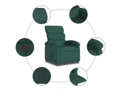 vidaxl Poltrona elétrica reclinável tecido -escuro^ Poltrona