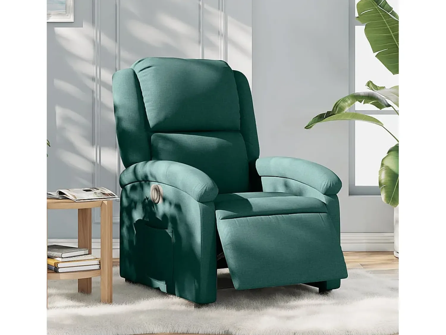 Poltrona elétrica reclinável tecido verde-escuro SHL481693^ Poltrona