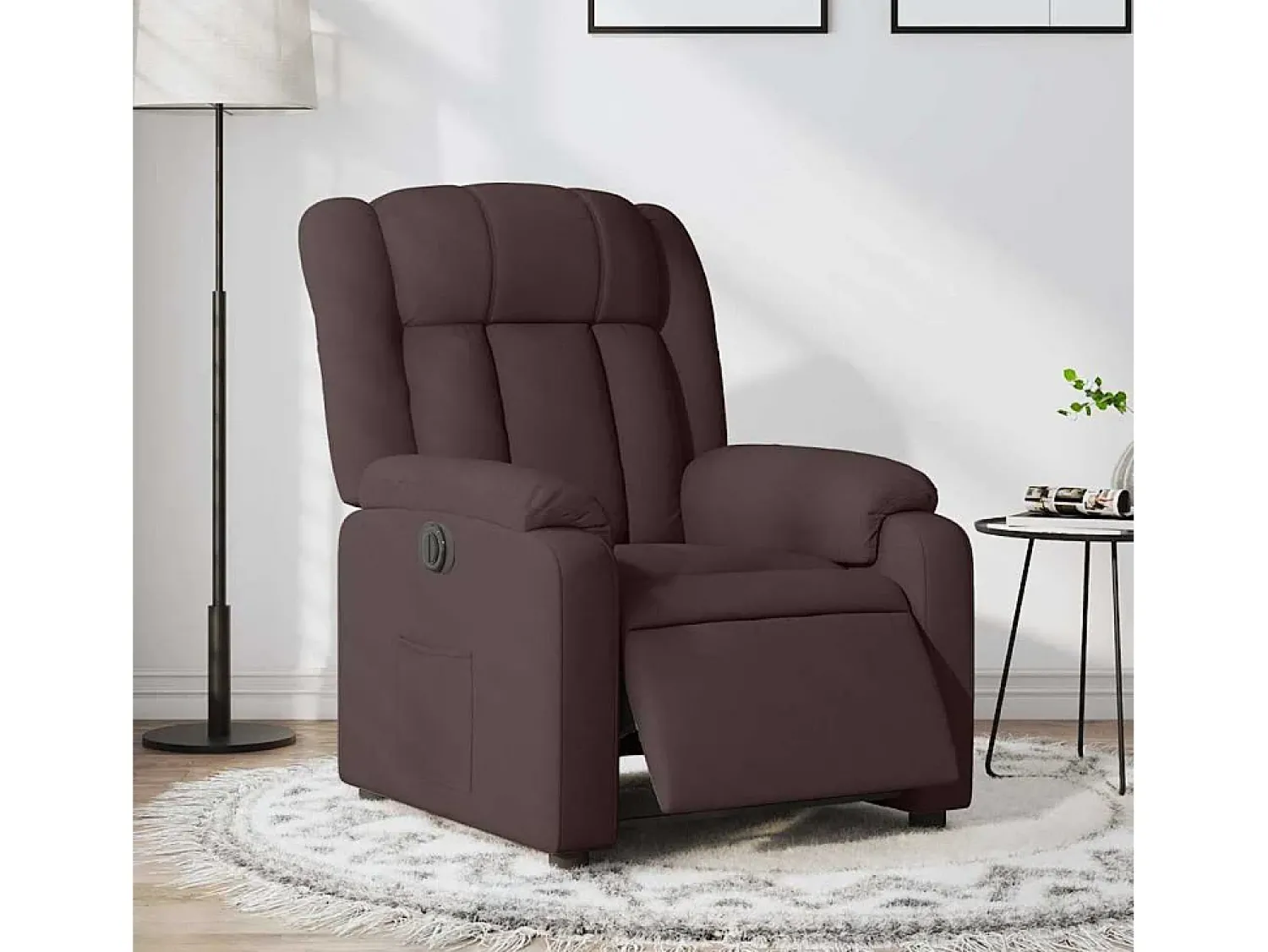 Poltrona| Poltrona elétrica reclinável tecido -escuro SHL618908 Castanho
