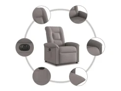 Sale Poltrona elétrica reclinável tecido cinzento-acastanhado SHL85866 Taupe