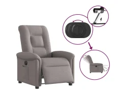 Sale Poltrona elétrica reclinável tecido cinzento-acastanhado SHL85866 Taupe