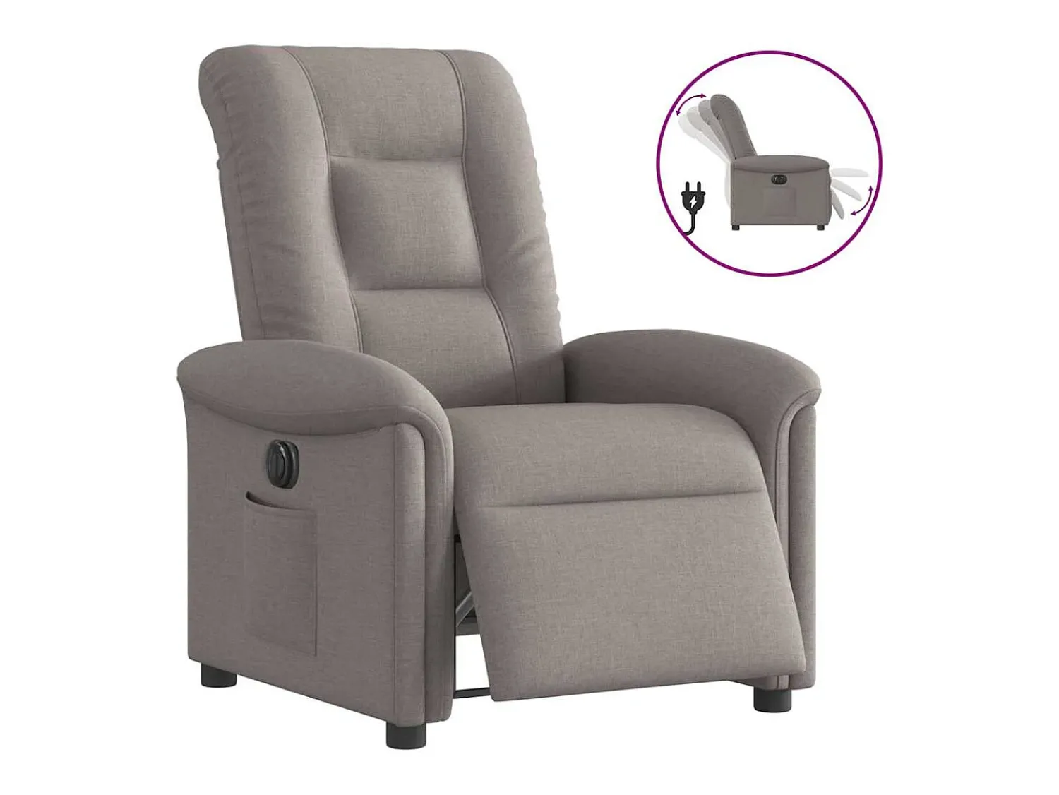 Sale Poltrona elétrica reclinável tecido cinzento-acastanhado SHL85866 Taupe