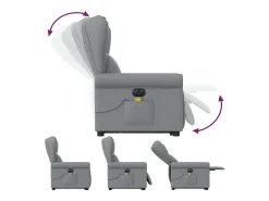 Poltrona elétrica reclinável massagens tecido -claro SHL790608^ Poltrona