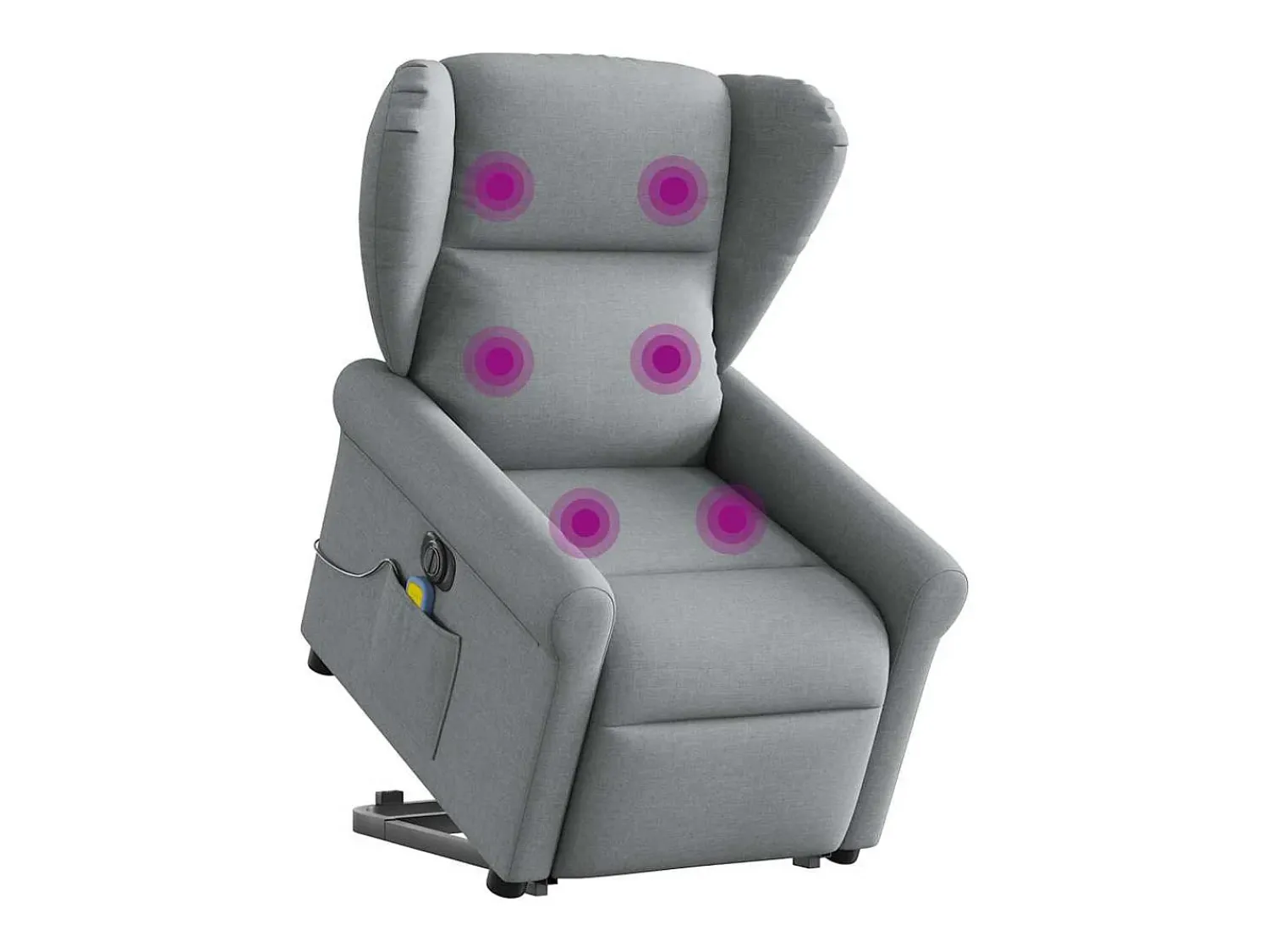 Poltrona elétrica reclinável massagens tecido -claro SHL790608^ Poltrona