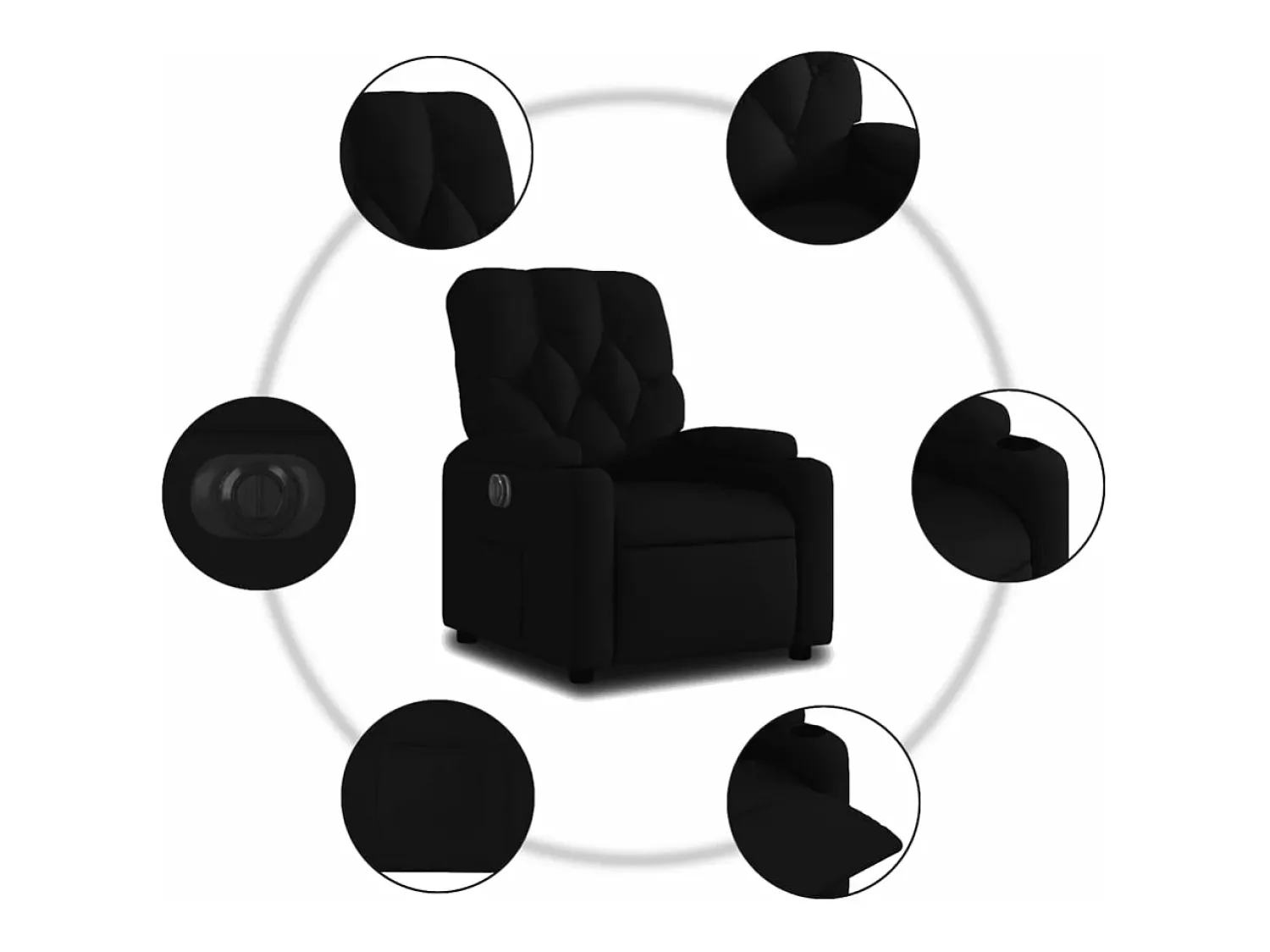 vidaxl Poltrona elétrica reclinável tecido^ Poltrona