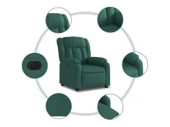 Poltrona* Poltrona elétrica reclinável tecido verde-escuro SHL986189 Verde pinho