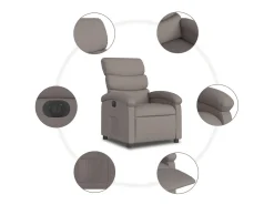 Poltrona| Poltrona elétrica reclinável tecido cinzento-acastanhado SHL373676 Taupe