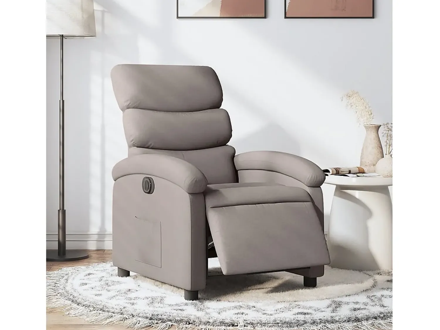 Poltrona| Poltrona elétrica reclinável tecido cinzento-acastanhado SHL373676 Taupe