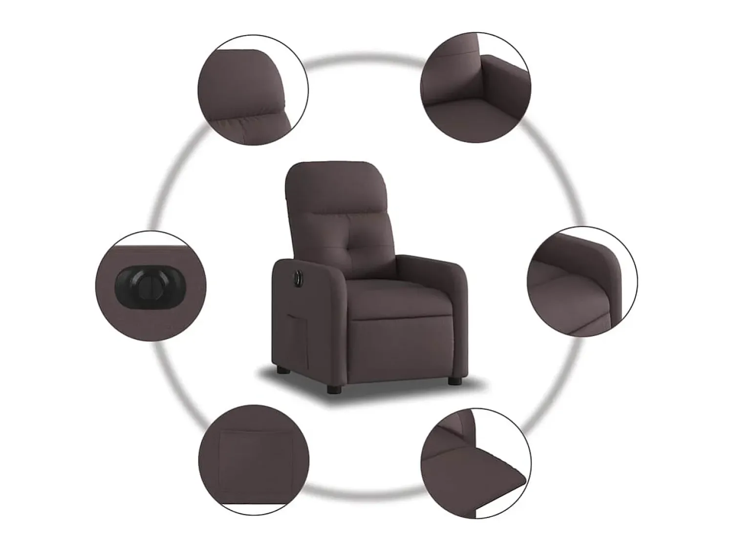 Poltrona* Poltrona elétrica reclinável tecido -escuro SHL836895 Castanho