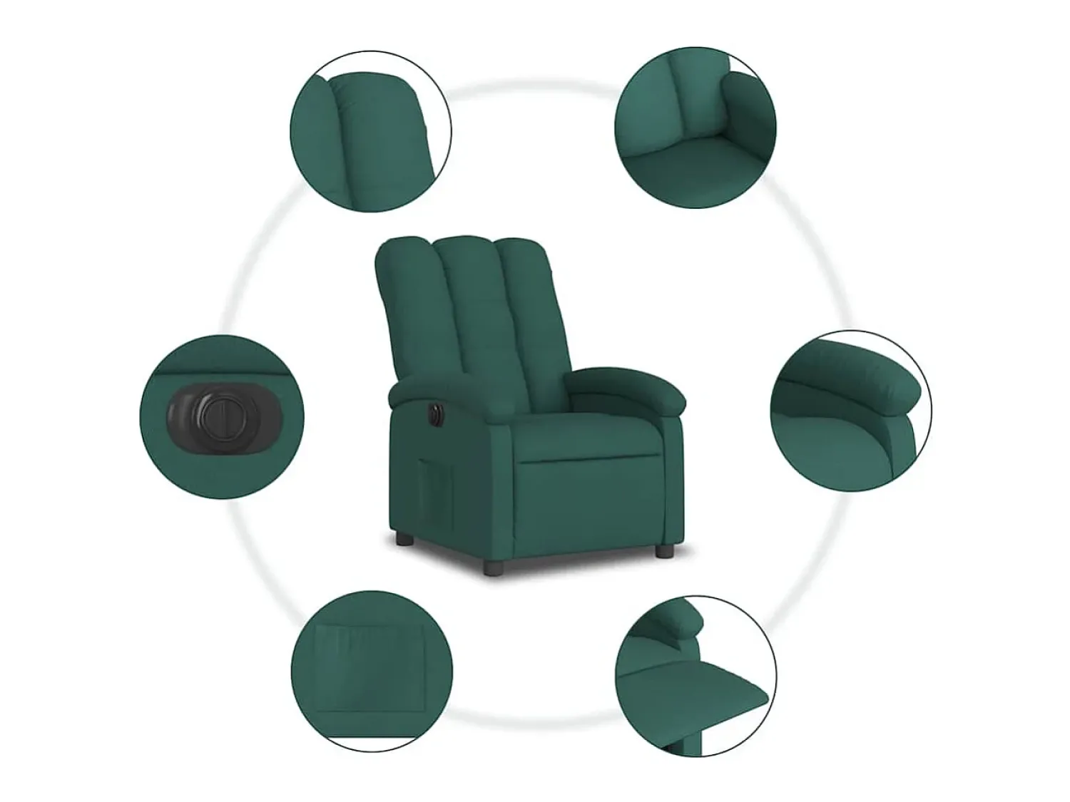 Poltrona* Poltrona elétrica reclinável tecido verde-escuro SHL384154 Verde pinho