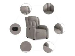 Poltrona* Poltrona elétrica reclinável tecido cinzento-acastanhado SHL219815 Taupe