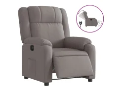 Poltrona|vidaxl Poltrona elétrica reclinável tecido cinzento-acastanhado Taupe