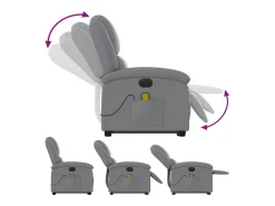 Poltrona* Poltrona elétrica reclinável massagens tecido -claro SHL279381 Cinzento
