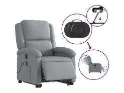 Poltrona* Poltrona elétrica reclinável massagens tecido -claro SHL279381 Cinzento