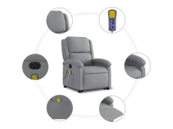Poltrona* Poltrona elétrica reclinável massagens tecido -claro SHL279381 Cinzento