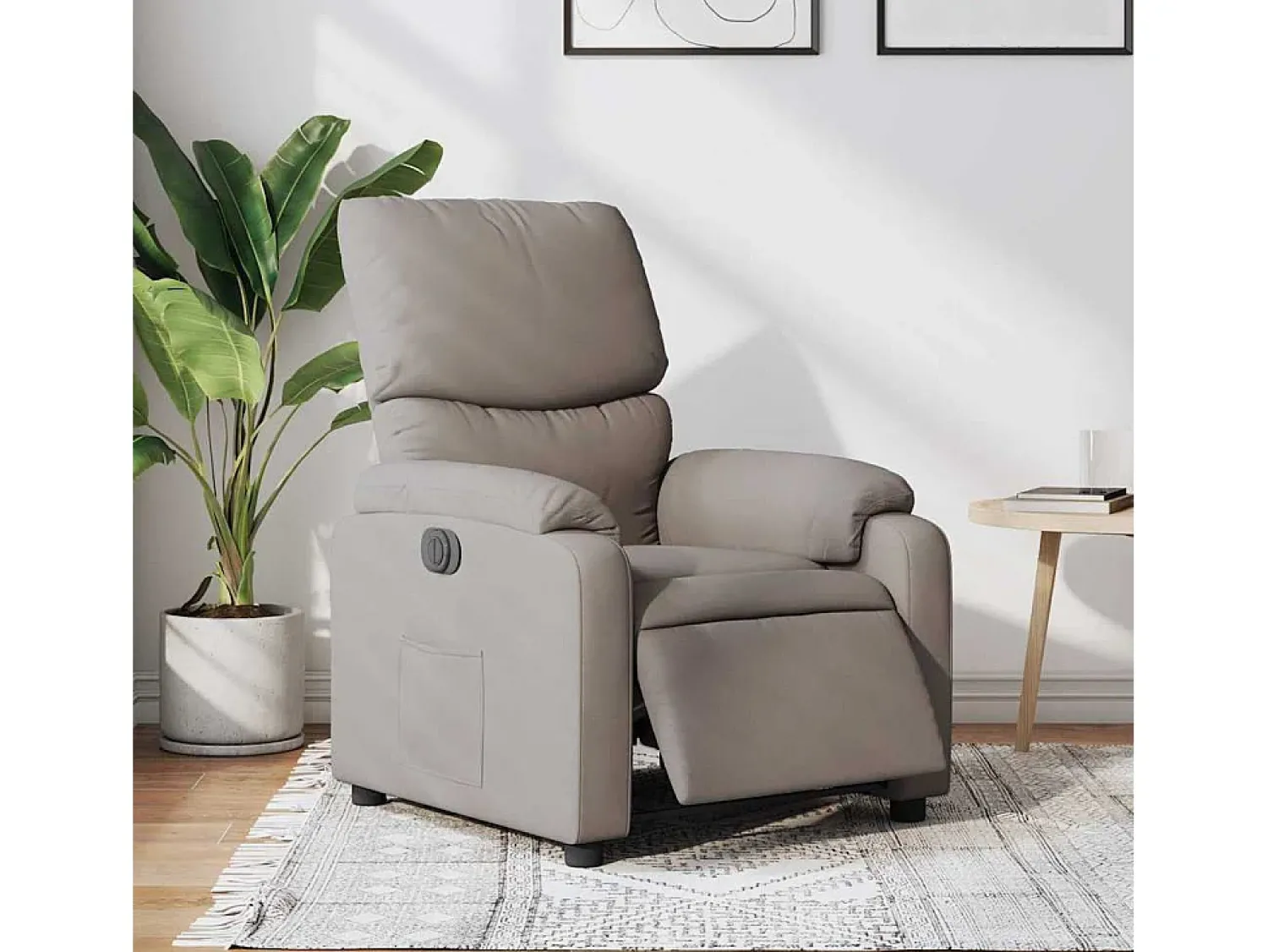 Sale Poltrona elétrica reclinável tecido cinzento-acastanhado SHL81053 Taupe