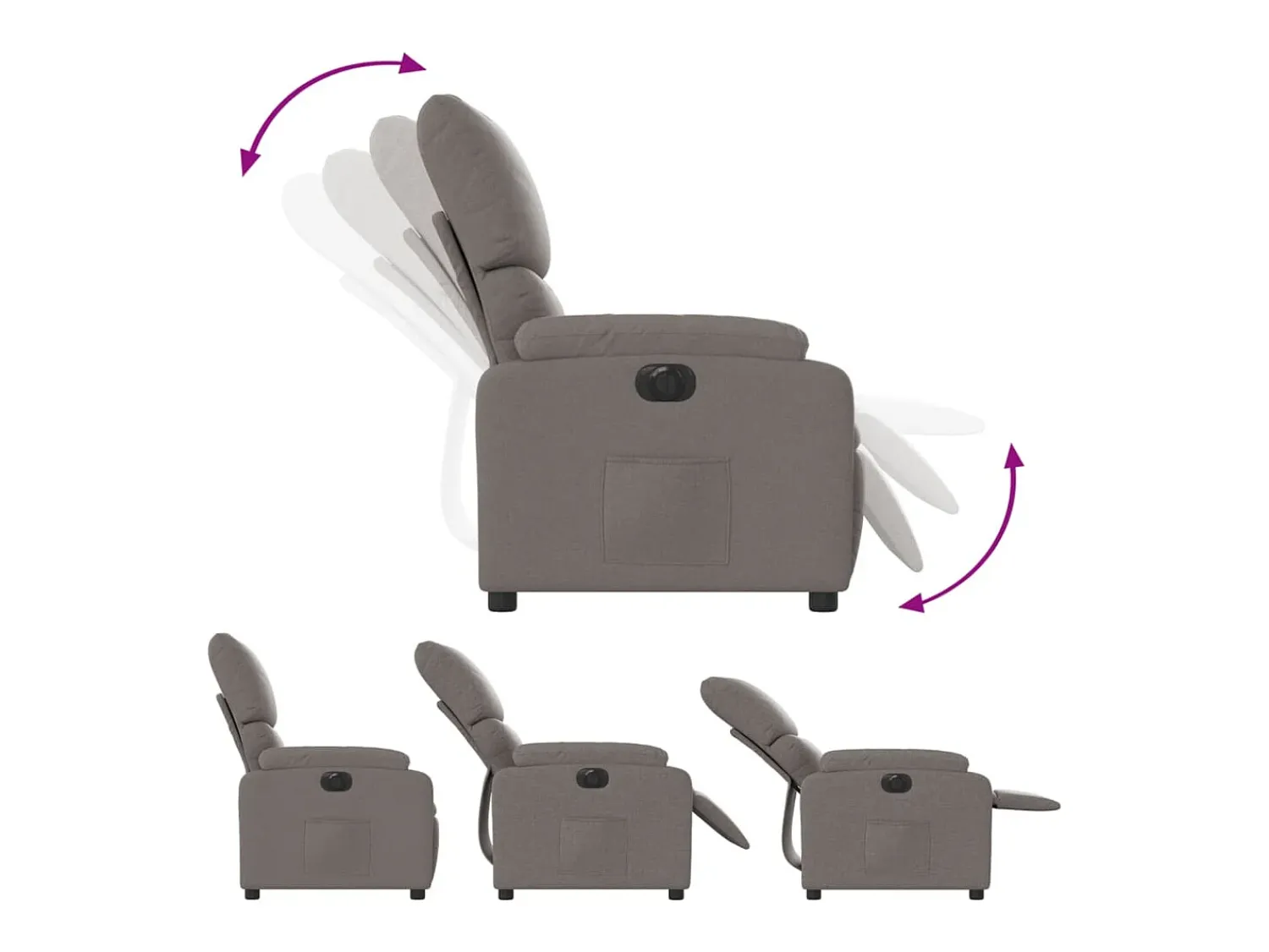 Sale Poltrona elétrica reclinável tecido cinzento-acastanhado SHL81053 Taupe