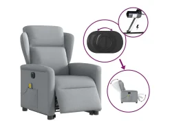 Poltrona* Poltrona elétrica reclinável massagens tecido -claro SHL672015 Cinzento