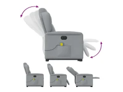 Poltrona* Poltrona elétrica reclinável massagens tecido -claro SHL672015 Cinzento