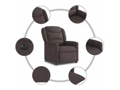 Poltrona| Poltrona elétrica reclinável tecido -escuro SHL516498 Castanho