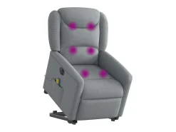 Discount Poltrona elétrica reclinável massagens tecido -claro SHL162548 Cinzento
