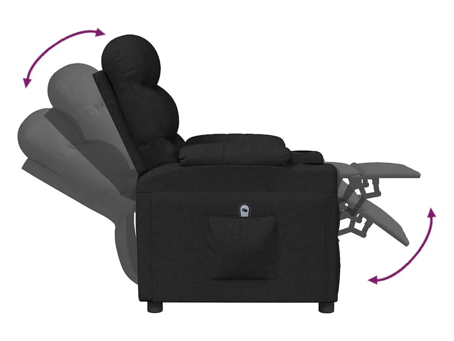 Poltrona* Poltrona elétrica reclinável tecido SHL548580 Preto