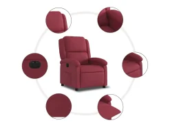 Poltrona| Poltrona elétrica reclinável tecido tinto SHL587077 Vermelho