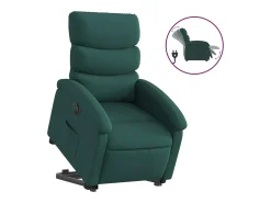 vidaxl Poltrona elétrica reclinável/elevatória tecido -escuro^ Poltrona