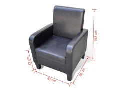 Hot Poltrona em couro artificial PT974209 Preto