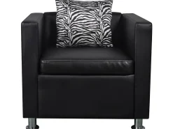 Outlet Poltrona em couro artificial PT251501 Preto