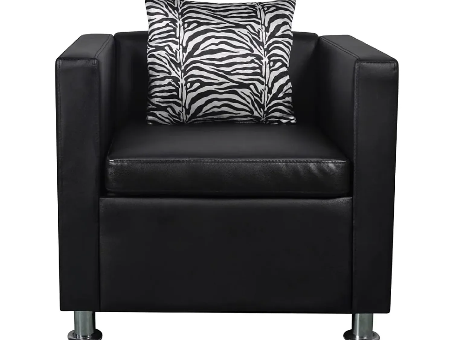 Outlet Poltrona em couro artificial PT251501 Preto