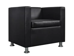 Outlet Poltrona em couro artificial PT251501 Preto