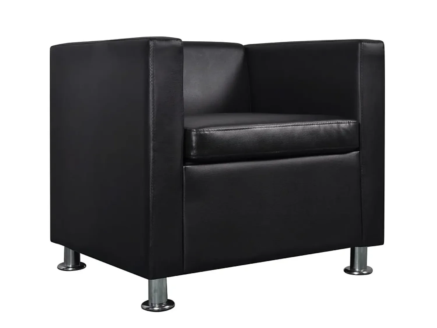 Outlet Poltrona em couro artificial PT251501 Preto