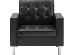 Discount Poltrona em couro artificial PT756799 Preto