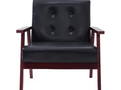Poltrona| Poltrona em couro artificial PT300603 Preto