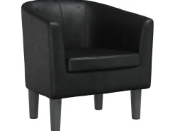 Discount Poltrona em couro artificial PT403700 Preto