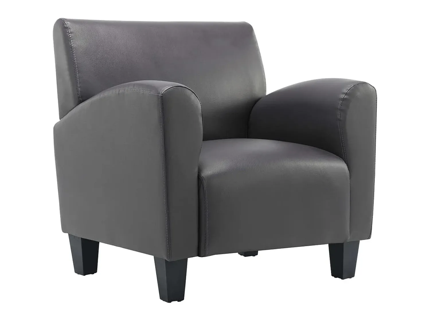 Poltrona*vidaxl Poltrona em couro artificial Cinzento