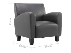 Poltrona*vidaxl Poltrona em couro artificial Cinzento