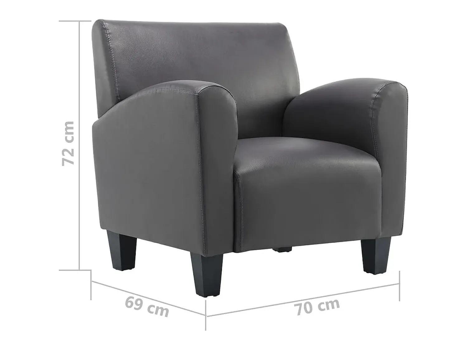 Poltrona*vidaxl Poltrona em couro artificial Cinzento