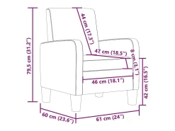 vidaxl Poltrona em couro artificial^ Poltrona