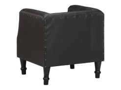 Poltrona*vidaxl Poltrona em couro genuíno Preto